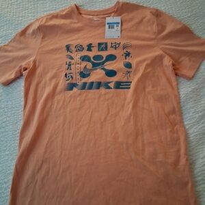 Nike Peach Men's Fittness Graphic Tee